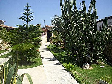 Jardines a la entrada de la casa